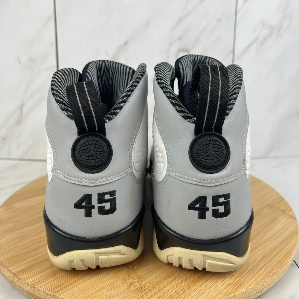 Nike Air Jordan 9 Retro Barons Mens Size 10 White Black Sneaker Shoes 302370-106